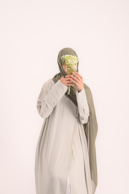 Raha- Bahrain Coat Abaya- Pistachio