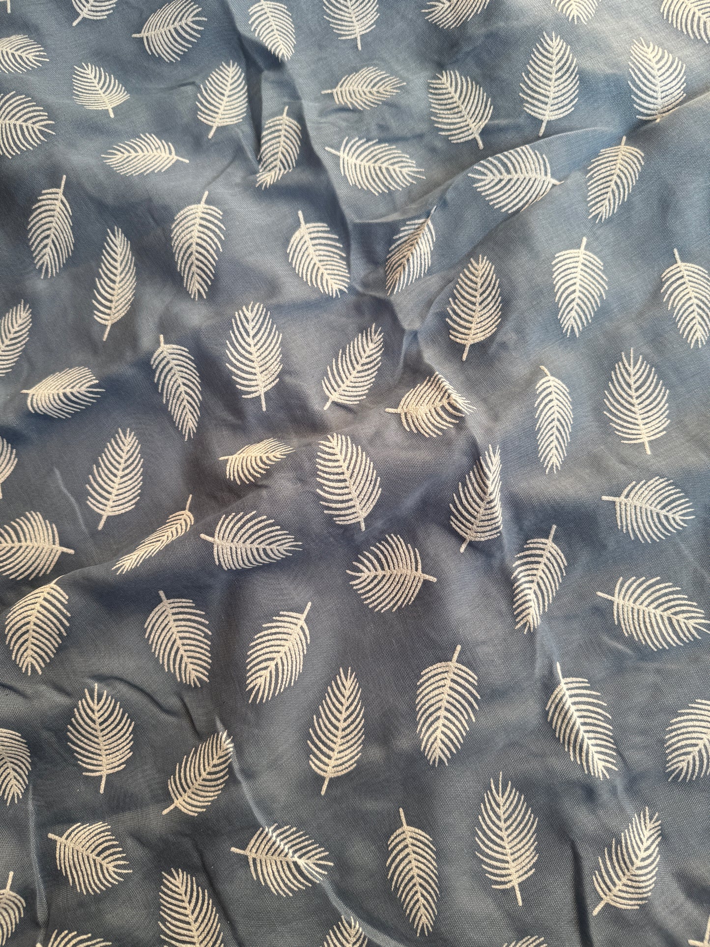 Block Print Feathers- Light Blue