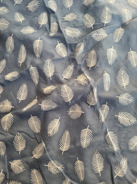 Block Print Feathers- Light Blue