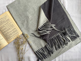 Reversible Woollen Pashmina- Charcoal+Silver