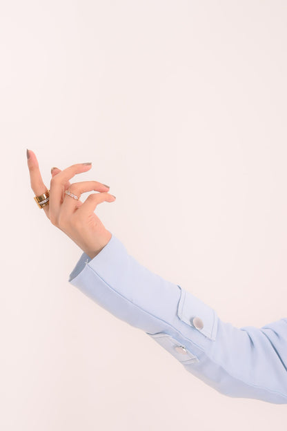 Raha- Bahrain Coat Abaya- Pastel Blue