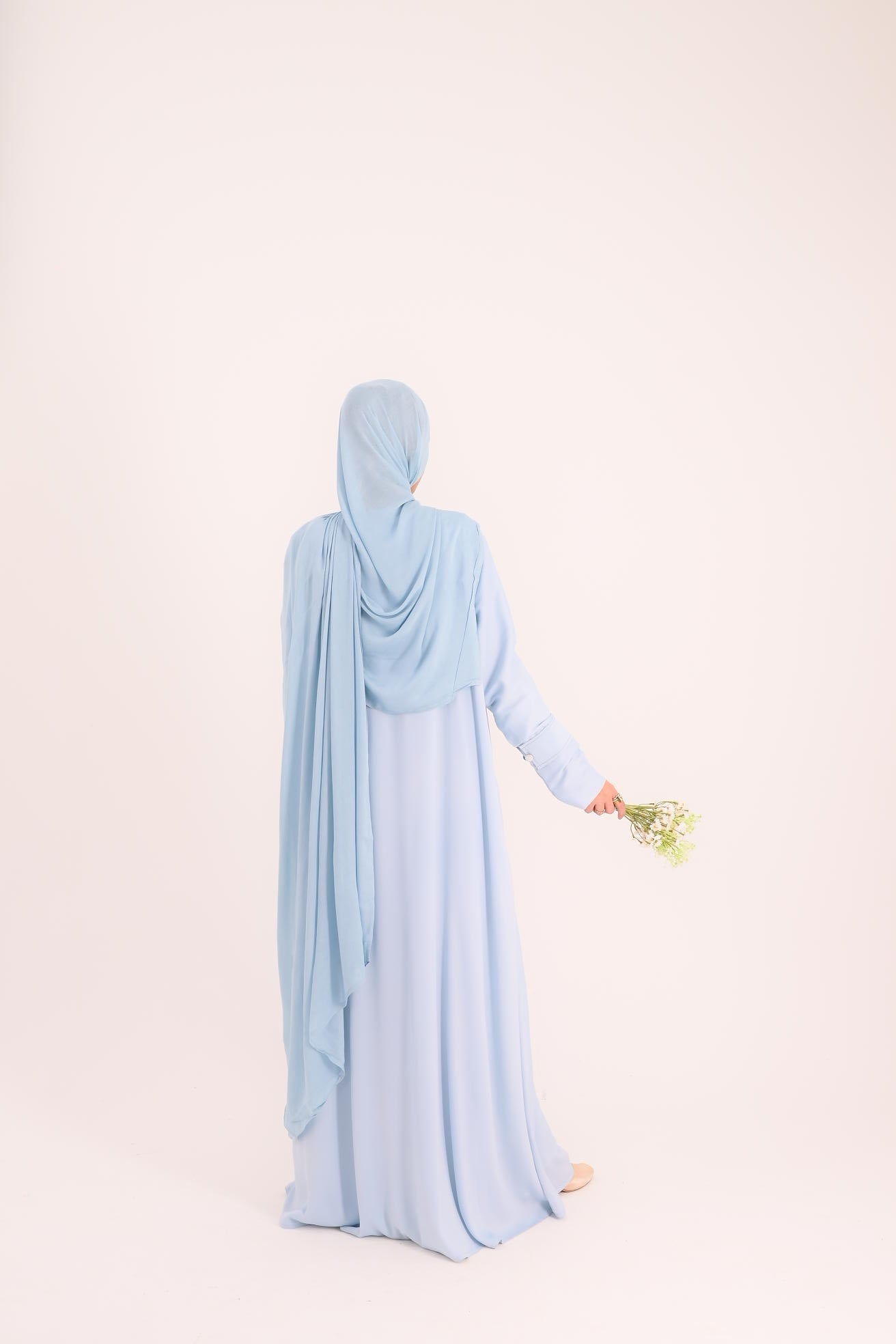 Raha- Bahrain Coat Abaya- Pastel Blue