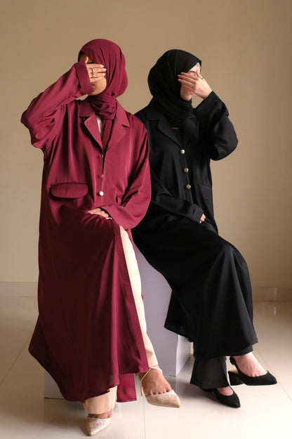 Staple Winter Coat Abaya-Black