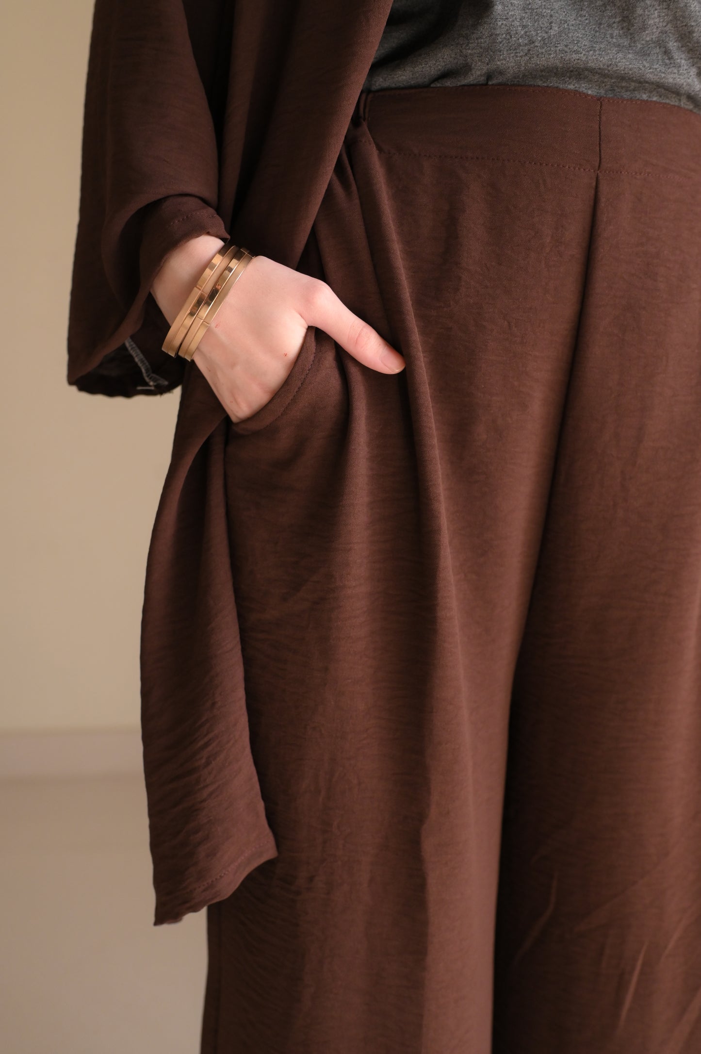 Button Down-Modest Coord Set- Choco