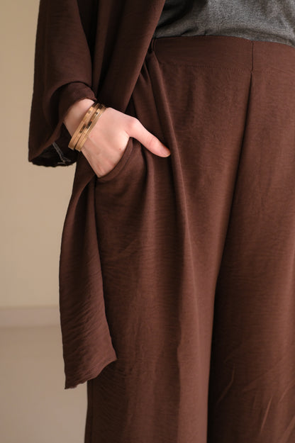 Button Down-Modest Coord Set- Choco