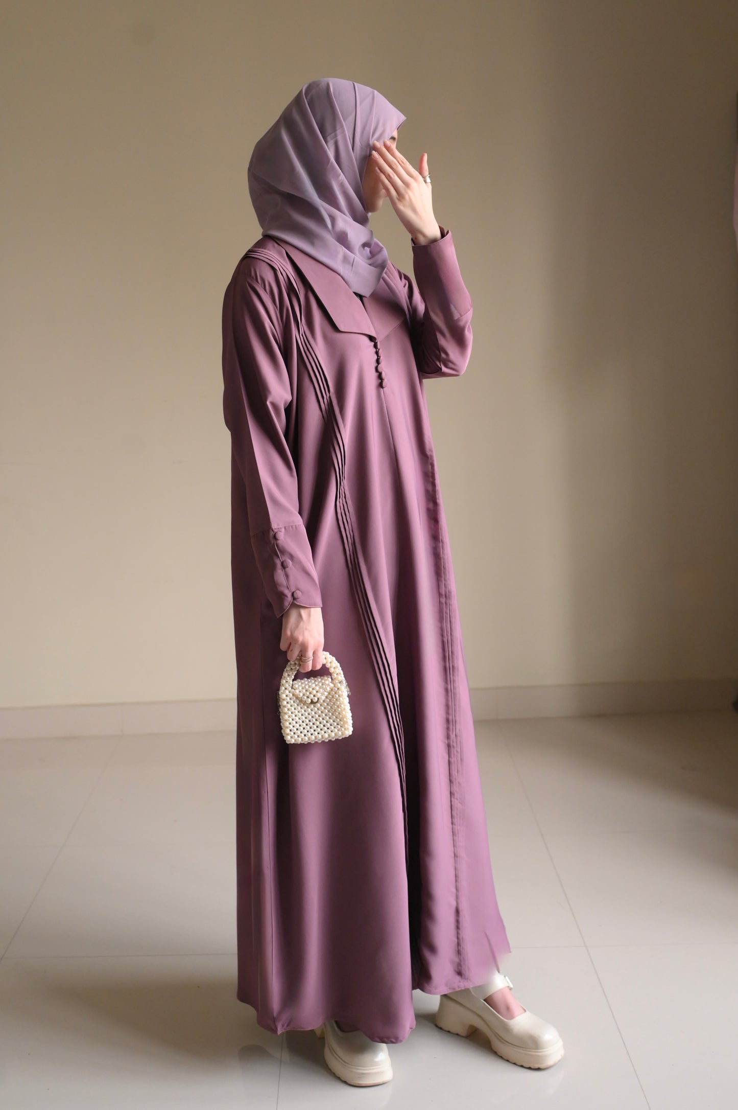 Lilac Harmony-Coat Abaya