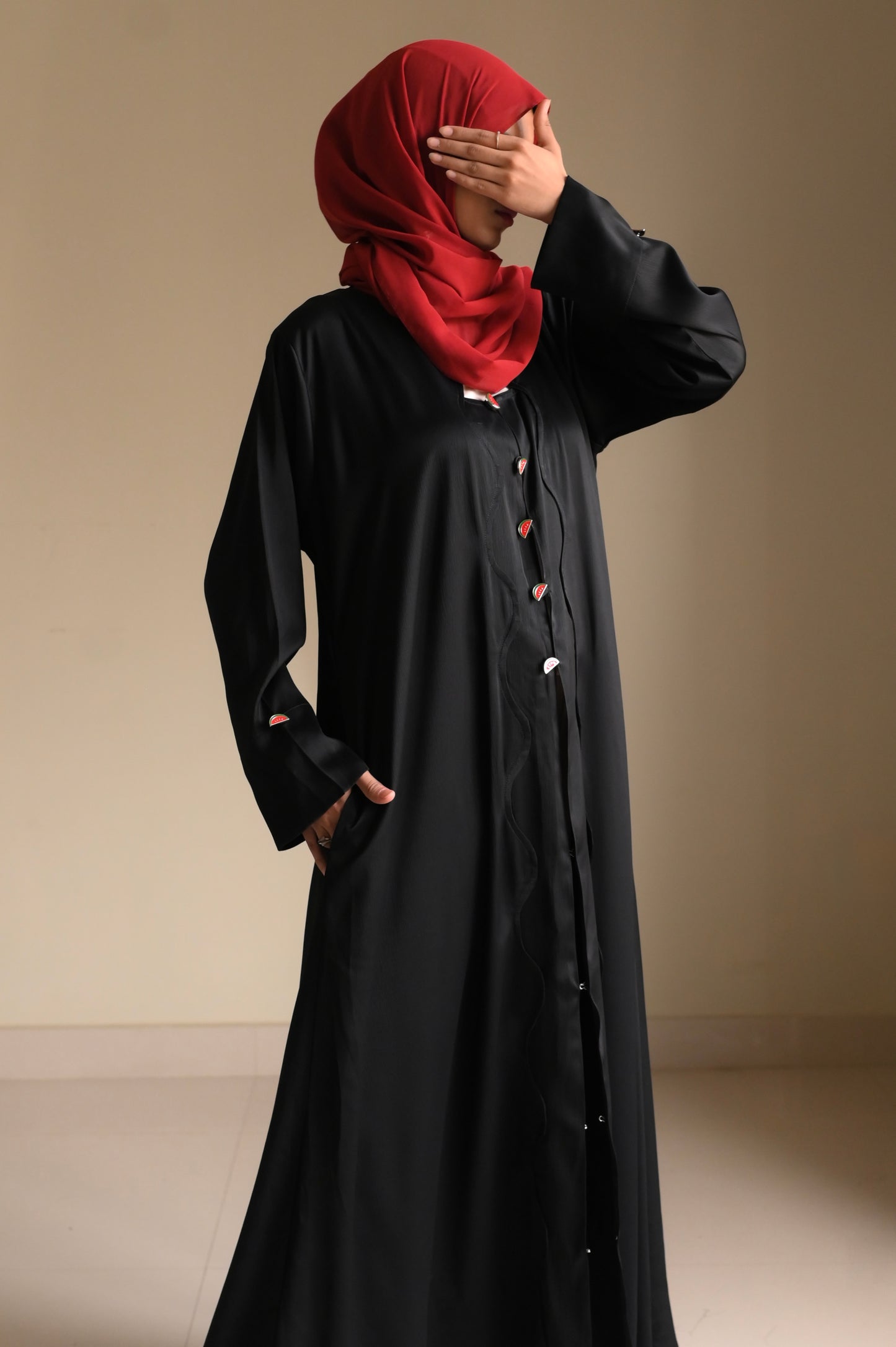 Watermelon Resistance - Black Romantic Nida Abaya