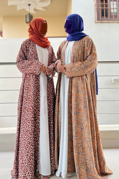 Coffee Blossom-Kimono Abaya (Coat Only)