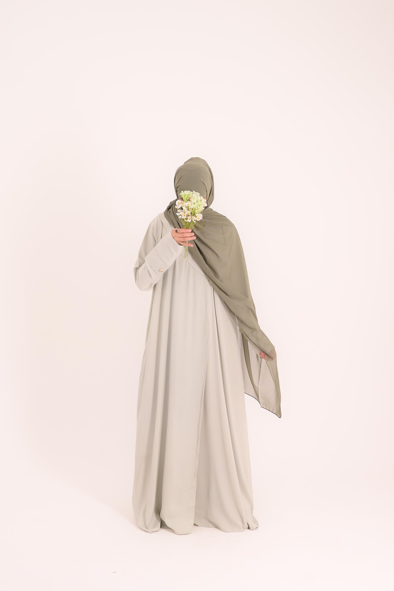 Raha- Bahrain Coat Abaya- Pistachio