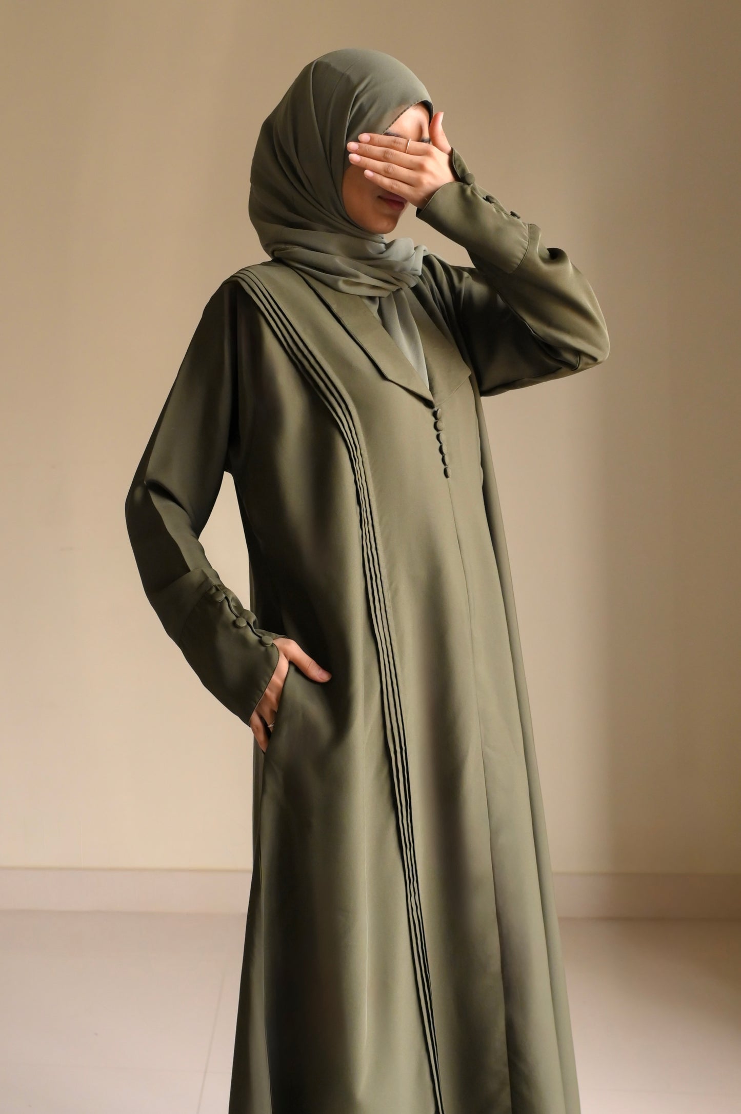 Olive Resistance-Coat Abaya