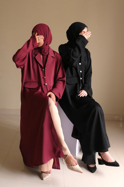 Staple Winter Coat Abaya-Black
