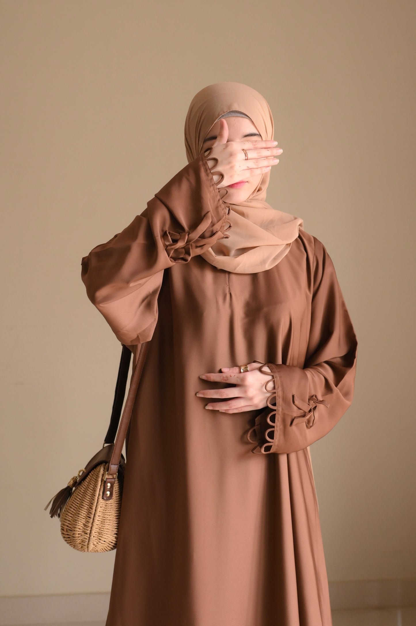 Elysian Bow Sleeve Nida Abaya-Cadbury