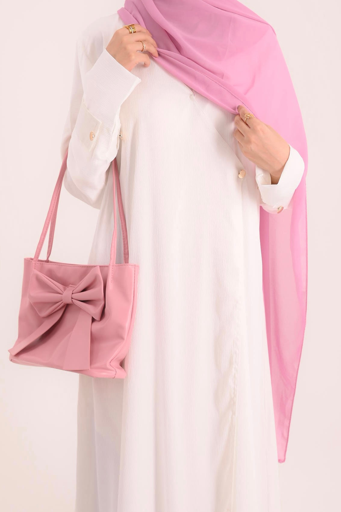Raha- Bahrain Coat Abaya- Pearl White