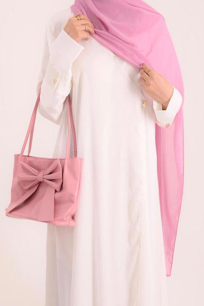 Raha- Bahrain Coat Abaya- Pearl White