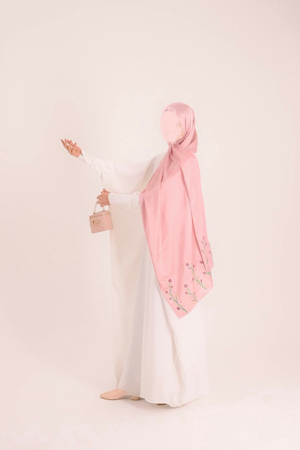 Radiant Swan- White Butterfly Abaya