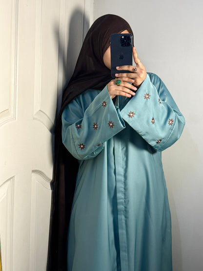 Daisies Abaya- Pistachio Cocoa