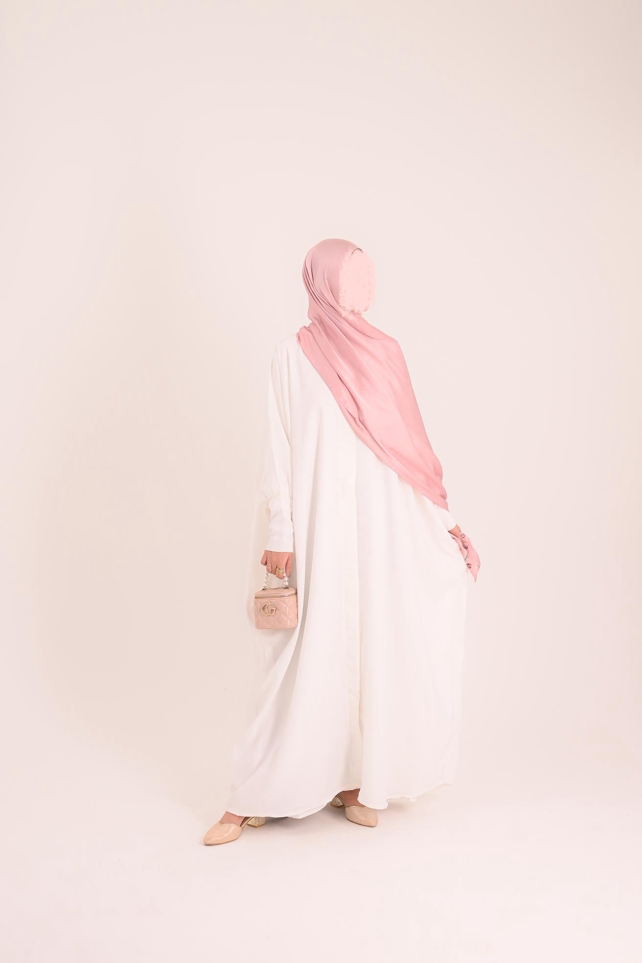 Radiant Swan- White Butterfly Abaya