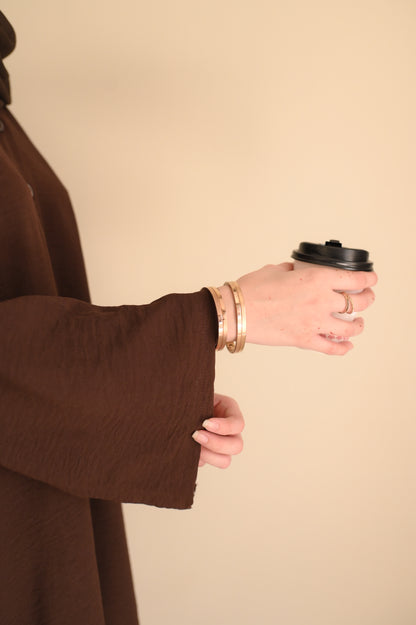 Button Down-Modest Coord Set- Choco