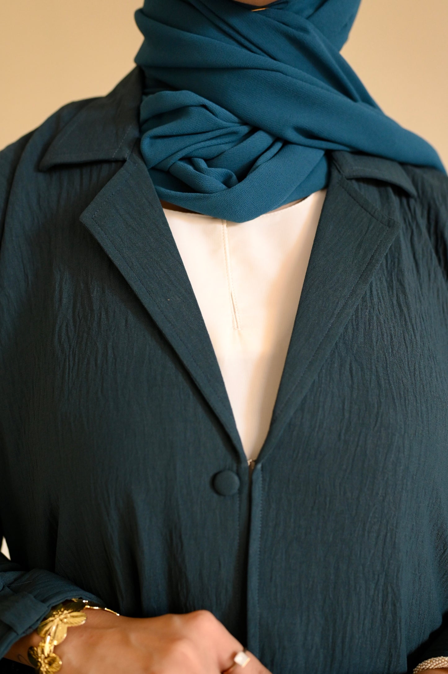 Turkish Staple Coat Abaya- Zinc