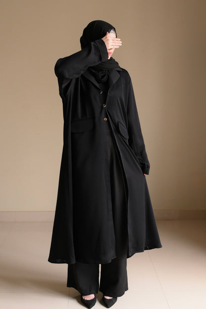 Staple Winter Coat Abaya-Black
