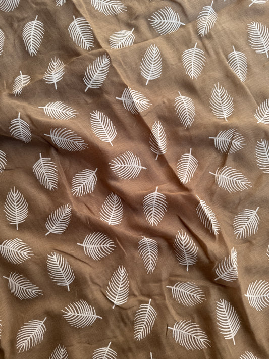 Block Print Feathers- Tan