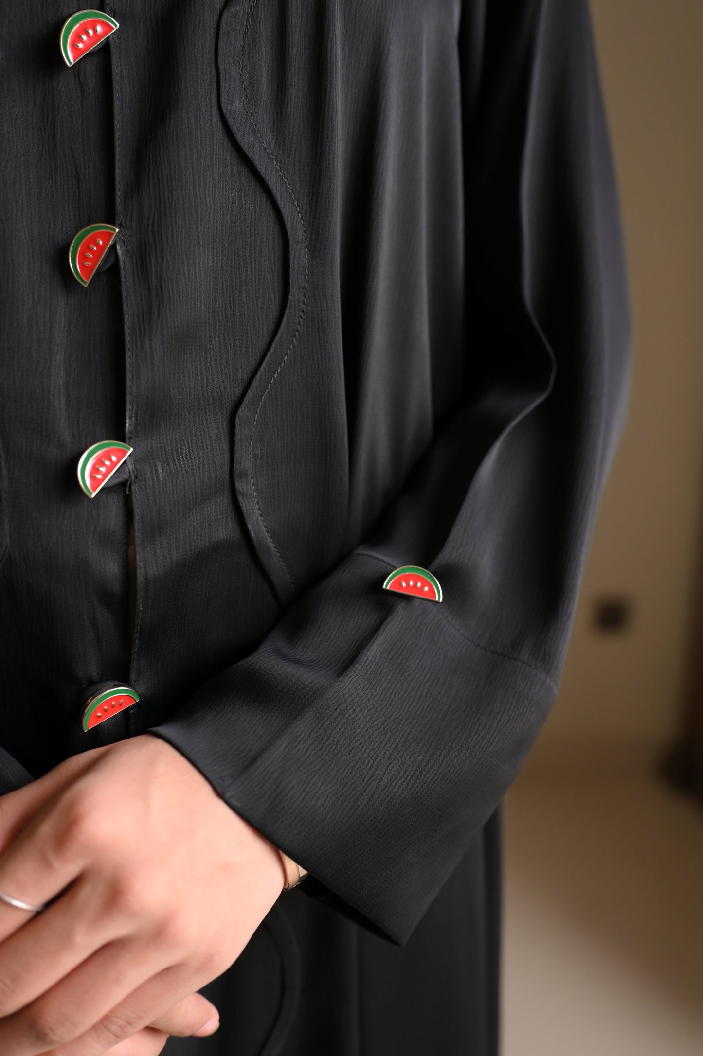 Watermelon Resistance - Black Romantic Nida Abaya