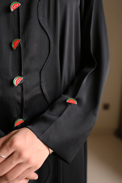 Watermelon Resistance - Black Romantic Nida Abaya
