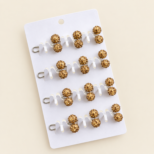 Stoned Clip Pins- Golden
