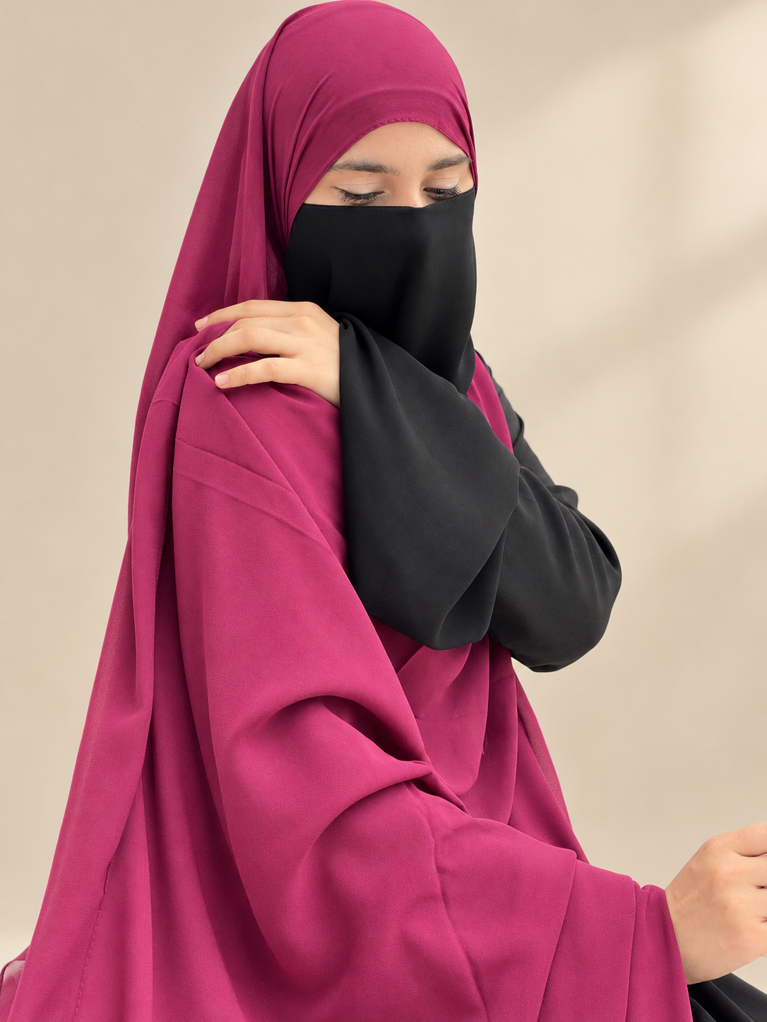 Georgette Half niqabs- 50+ Colors