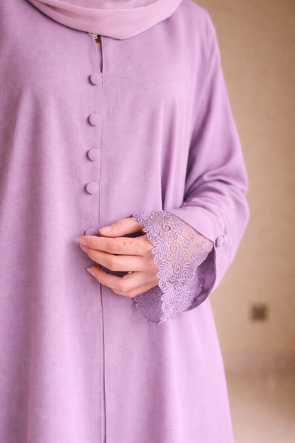Arwa Luxe Coat Abaya- Lilac