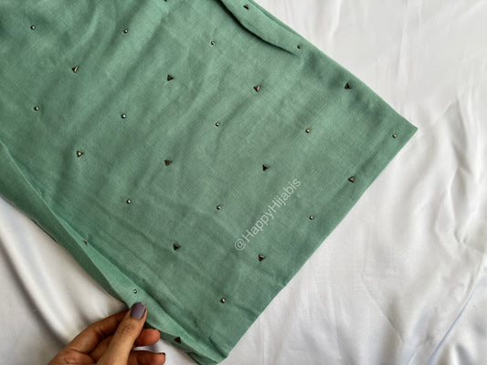 Dynamite Studded Hijabs- Light Mint