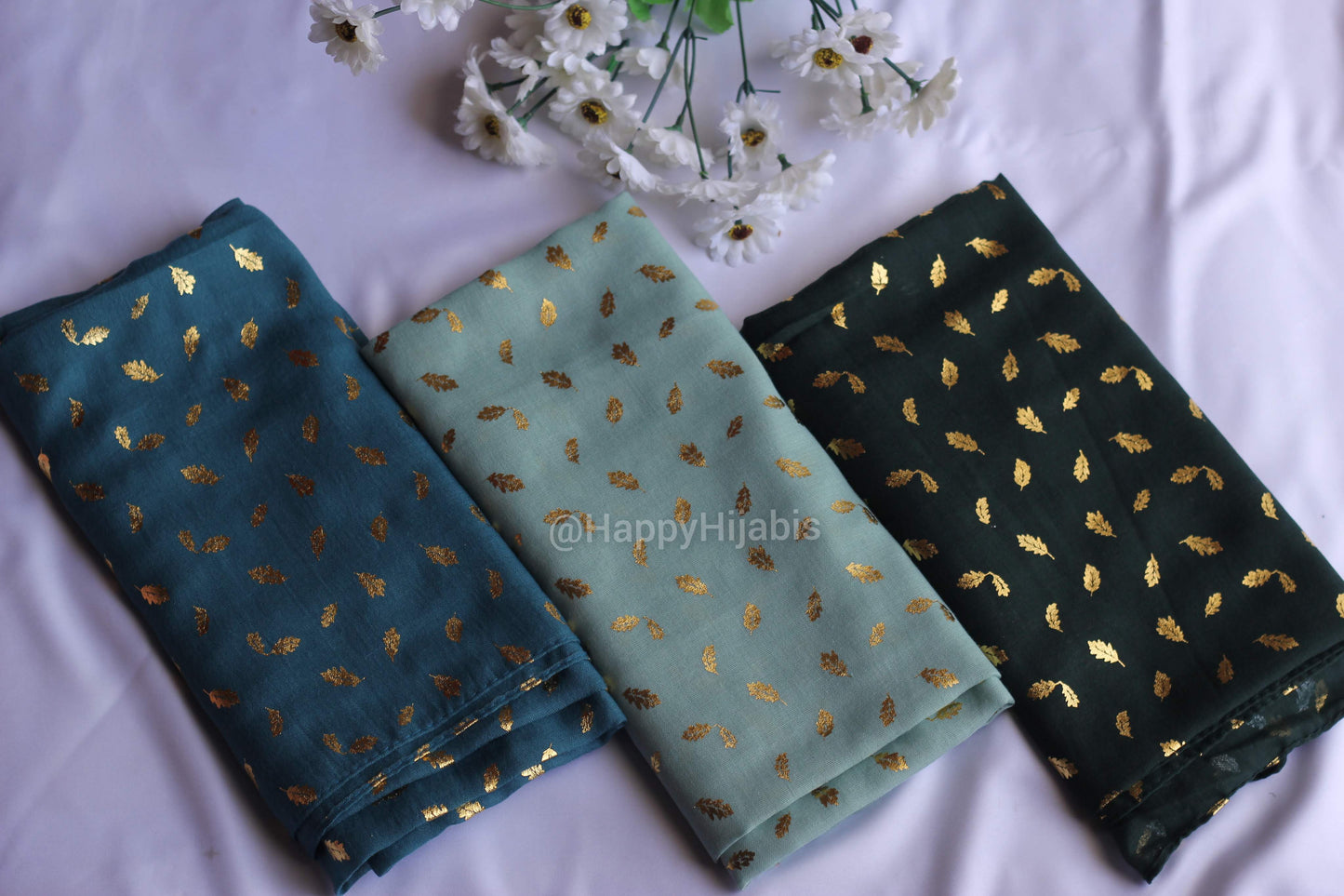 Gold-Foil Feathers Hijabs
