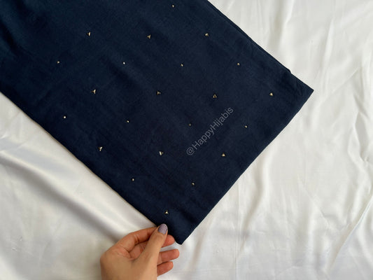 Dynamite Studded Hijabs- Navy Blue