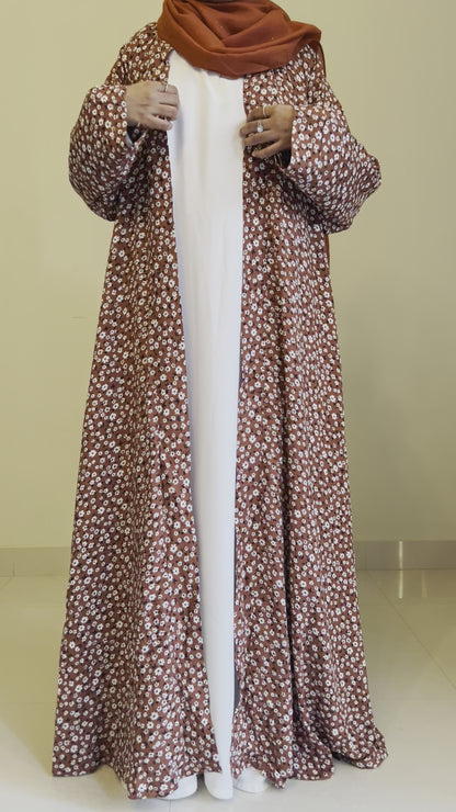 Coffee Blossom-Kimono Abaya (Coat Only)