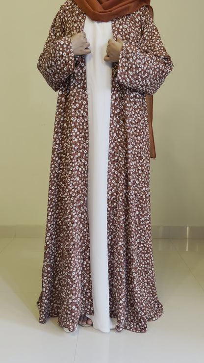 Coffee Blossom-Kimono Abaya (Coat Only)