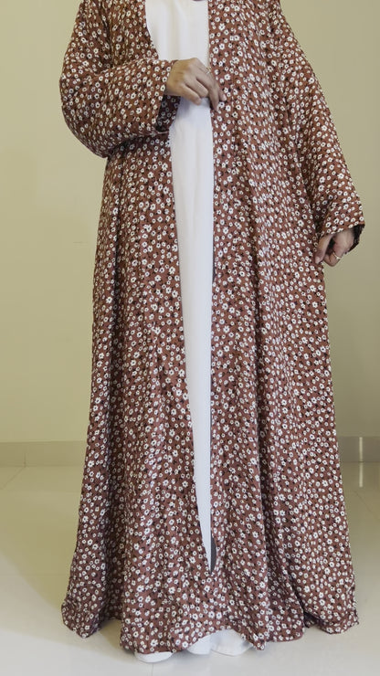 Coffee Blossom-Kimono Abaya (Coat Only)